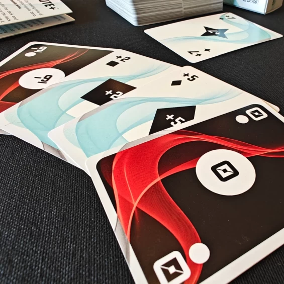 White/Blue cards are Positive, Black/Red cards are negative.