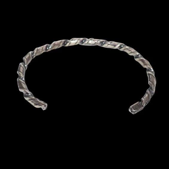 Men's Twisted Sterling Silver Cuff with dark patina finish