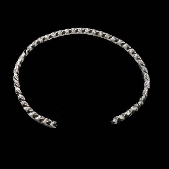 Men's Patina finished twisted silver cuff