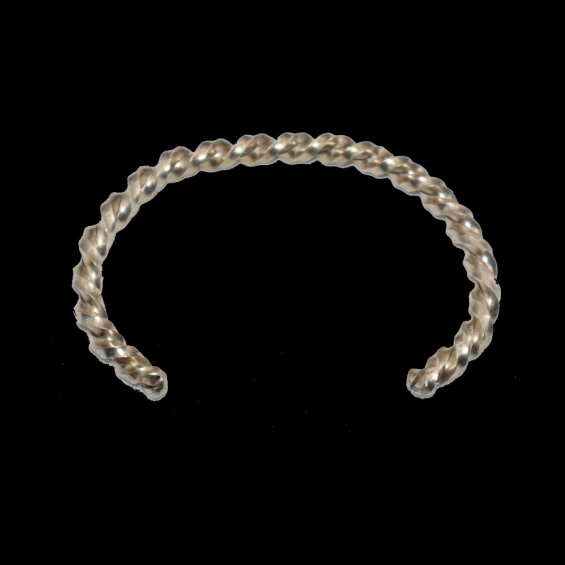 Men's hefty sterling silver twisted cuff bracelet
