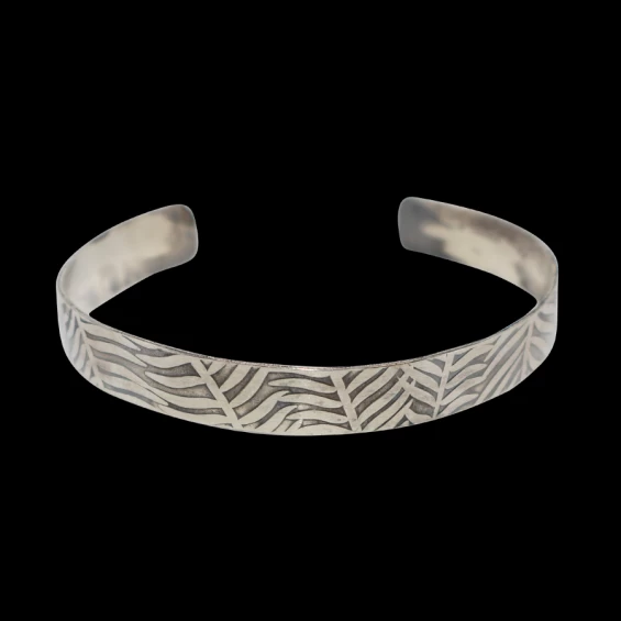 Pressed sterling silver women's cuff bracelet