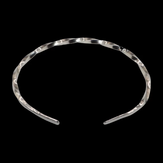 Men's Sterling Silver Tapered twisted cuff Bracelet