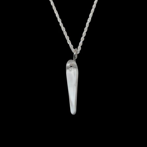 Clear sea glass teardrop necklace