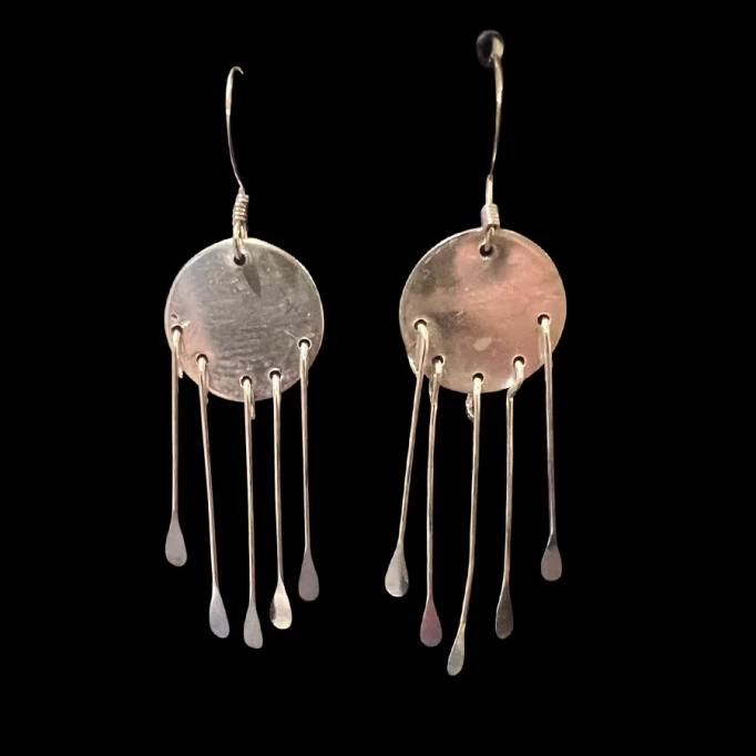 5 dangle pin sterling silver earrings