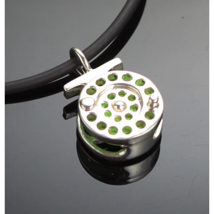 Silver Fly Reel Pendant