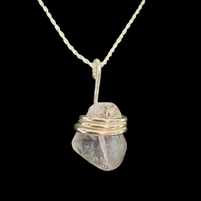 Sterling silver sea glass necklace