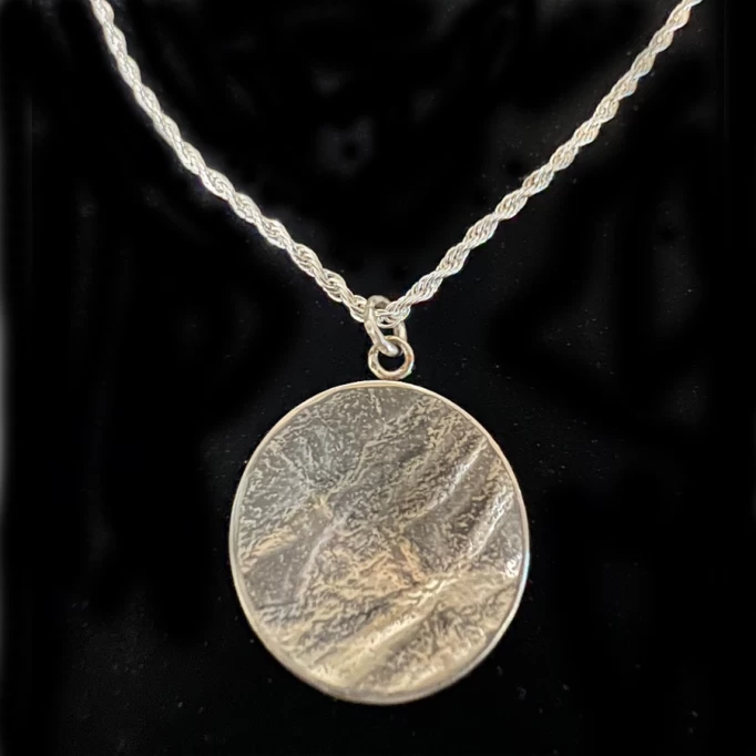 Sterling Silver domed wave necklace