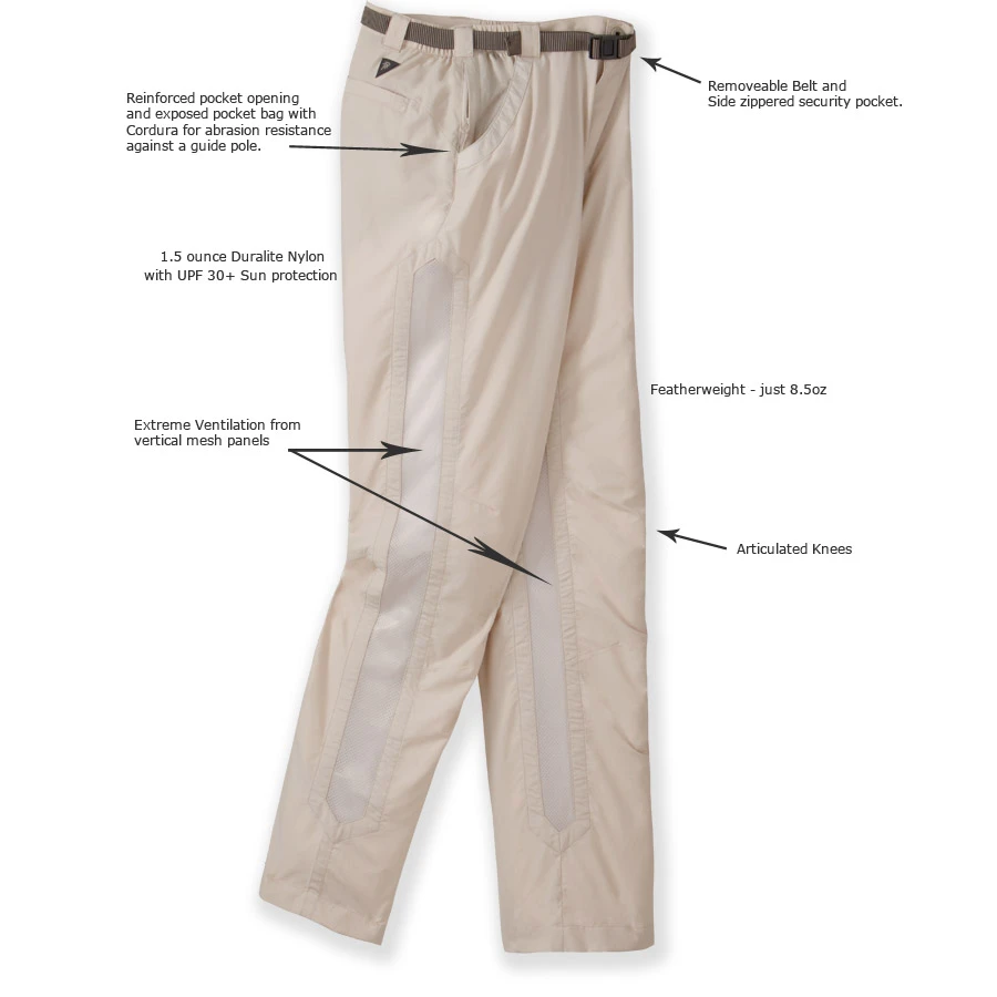 Men's Lightweight Fishing Pants: Ultralight Quick Dry Bone Flats