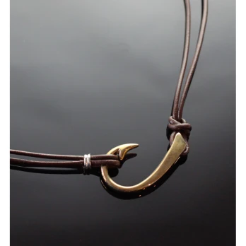 Large Bronze Hook Necklace