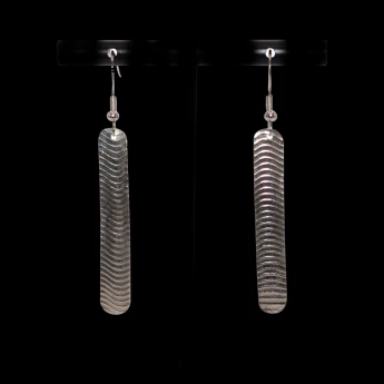Ribbon Pressed sterling silver earrings