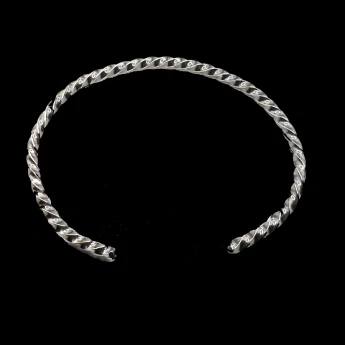 Men's Patina finished twisted silver cuff