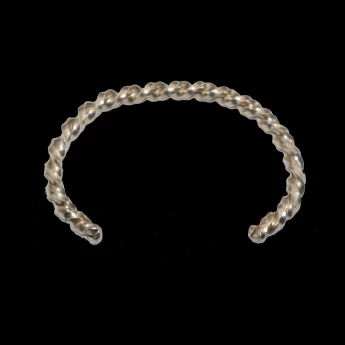 Men's hefty sterling silver twisted cuff bracelet