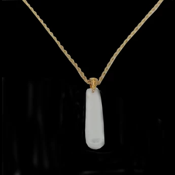 White sea glass with gold clasp and 14k gold filled chain