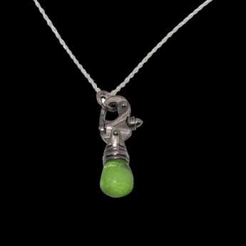 Men's marine clasp with sea glass necklace