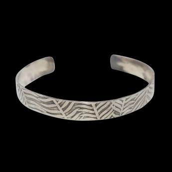 Pressed sterling silver women's cuff bracelet