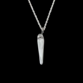 Clear sea glass teardrop necklace