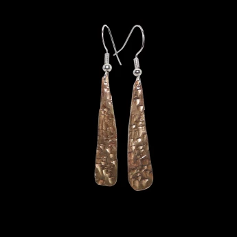 Hammered brass dangle earrings