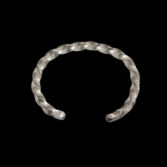 Chunky sterling silver twisted men's cuff bracelet
