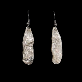 Pressed sterling silver tear drop earrings