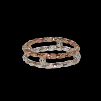 Sterling silver and gold filled fused stacking ring