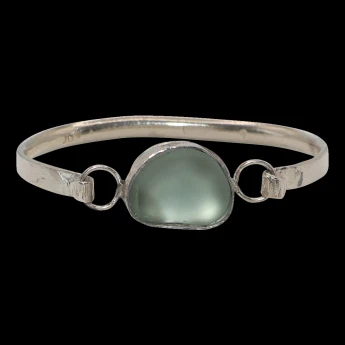 Women's large sterling silver sea glass Bracelet
