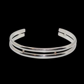 Sterling silver woman's cuff with gold spacers
