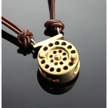 Bronze Fly Reel Necklace