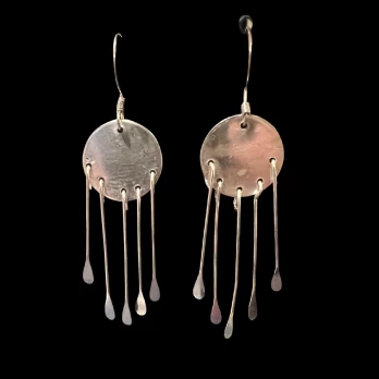 5 dangle pin sterling silver earrings