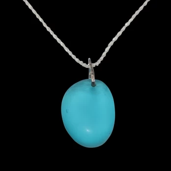 large sea glass pendant with sterling silver rope chain