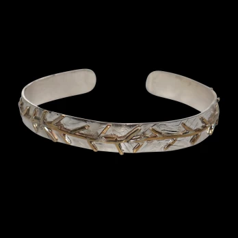 Sterling silver Cuff pressed with branches