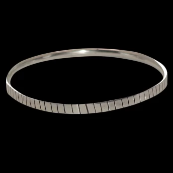 Stylized sterling silver bangle