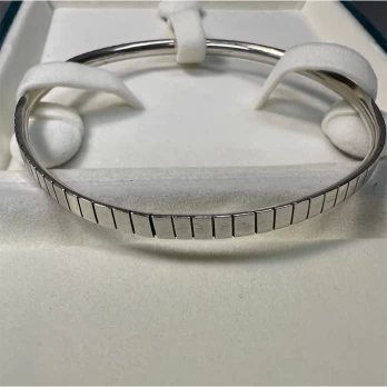 Women's slotted sterling silver bangle bracelet