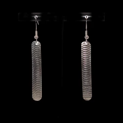 Ribbon Pressed sterling silver earrings