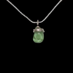Green sea glass wrap necklace