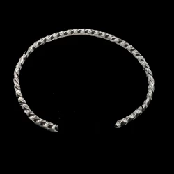 Men's Patina finished twisted silver cuff