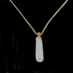 White sea glass with gold clasp and 14k gold filled chain
