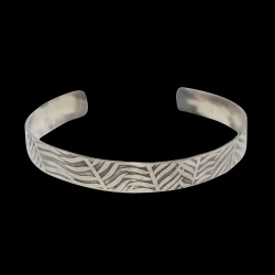 Pressed sterling silver women's cuff bracelet