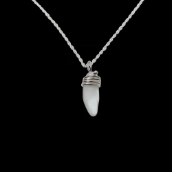Clear Sea Glass silver necklace