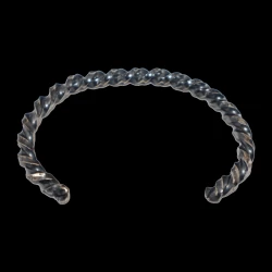 Men's sterling silver chunky  cuff bracelet with a dark patina wash