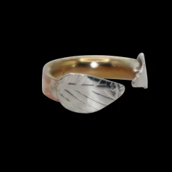 Sterling Silver Leaf gold filled ring