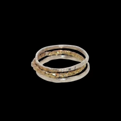 Silver and gold stacking rings