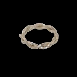 Women patterned twisted sterling silver ring