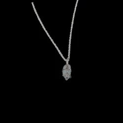 Pale blue Sea glass with silver branches  and sterling rope chain