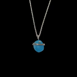 Aqua glass 2 wrap necklace