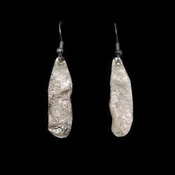 Pressed sterling silver tear drop earrings