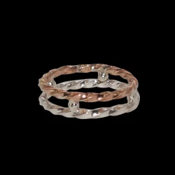 Sterling silver and gold filled fused stacking ring