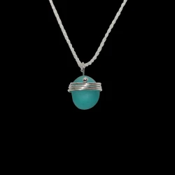Small green sea glass necklace