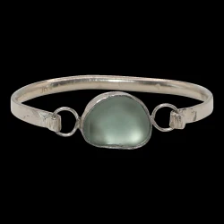 Women's large sterling silver sea glass Bracelet