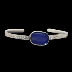 women's sterling silver cuff with lapis stone
