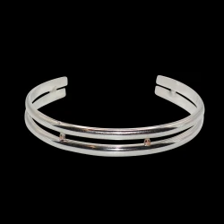 Sterling silver woman's cuff with gold spacers